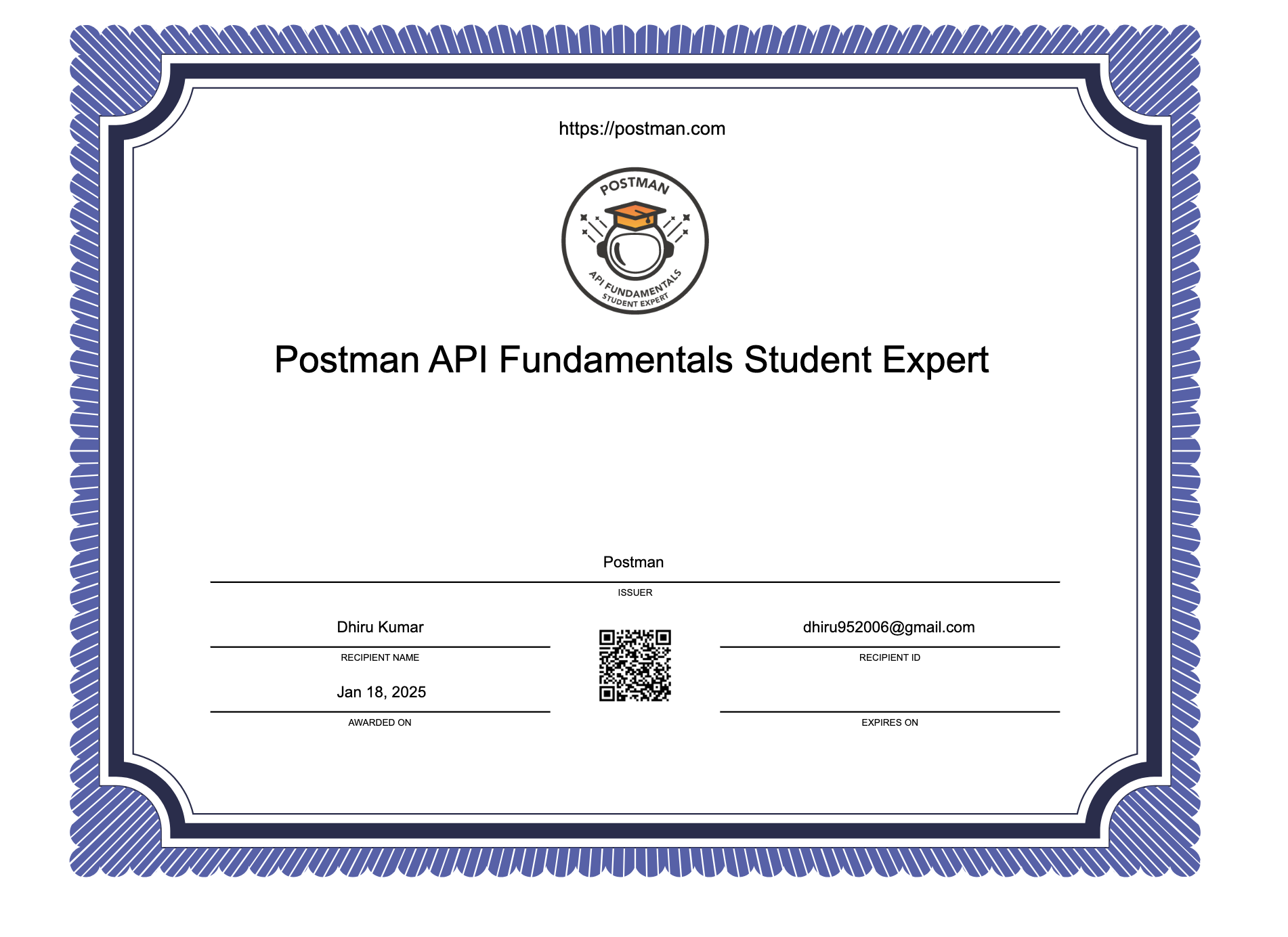 Postman Certificate